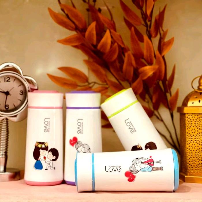 Cute Love Cartoon Insulated Travel Mug | Leakproof Stainless Steel Coffee & Tea Tumbler