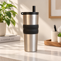 Stainless Steel Travel Tumbler with Straw | 700ml Insulated Reusable Cup for Hot & Cold Drinks