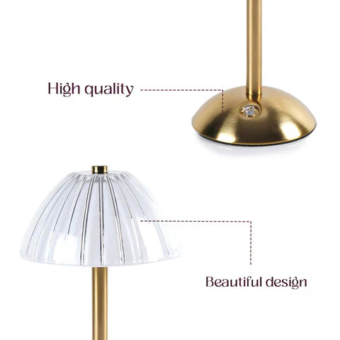 Ribbed Dome Shade Warm Ambient LED Desk Lamp