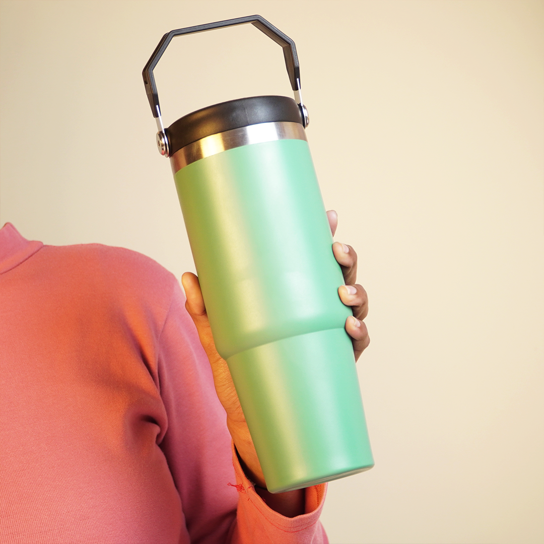 900ml Insulated Stainless Steel Water Bottle with Handle | Large Capacity Leak-Proof Travel Bottle for Gym, Office & Outdoor Use