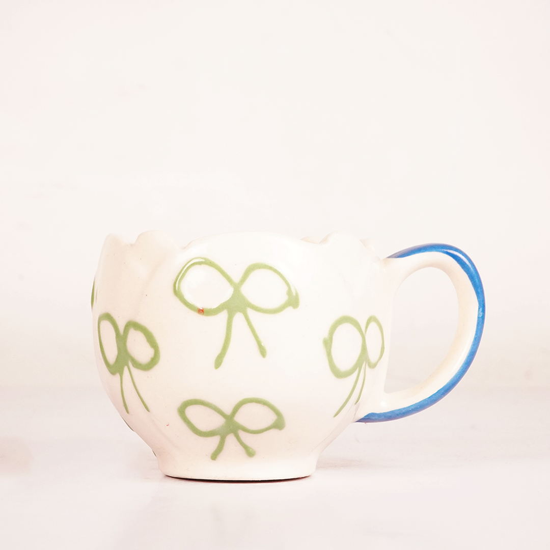 g with Green Accents – Cute Aesthetic Coffee Cup for Tea & Coffee