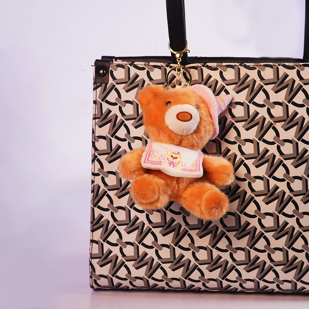 Cute Pink Teddy Bear Plush Toy with Blue Wizard Hat(Random Color)