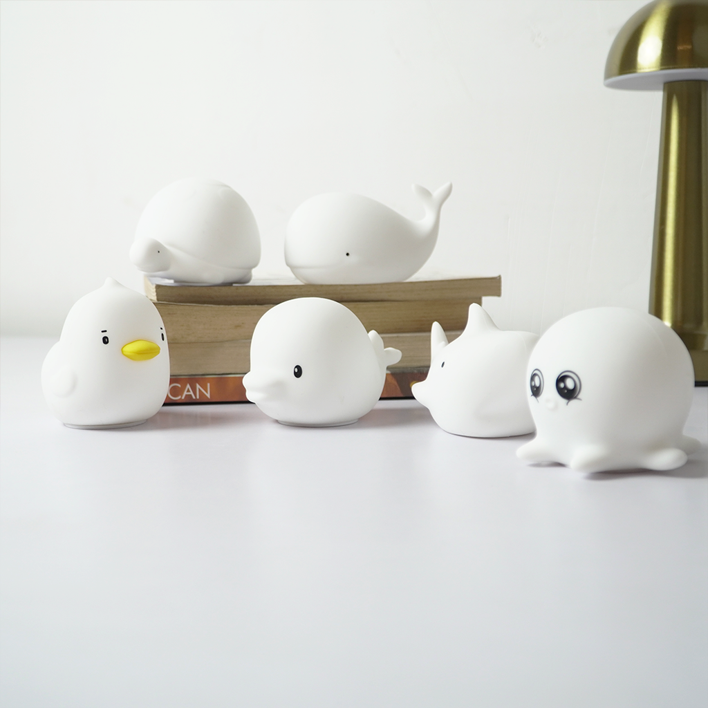 Set-6 Cute Animal Mini LED Silicone Night Lamp Set