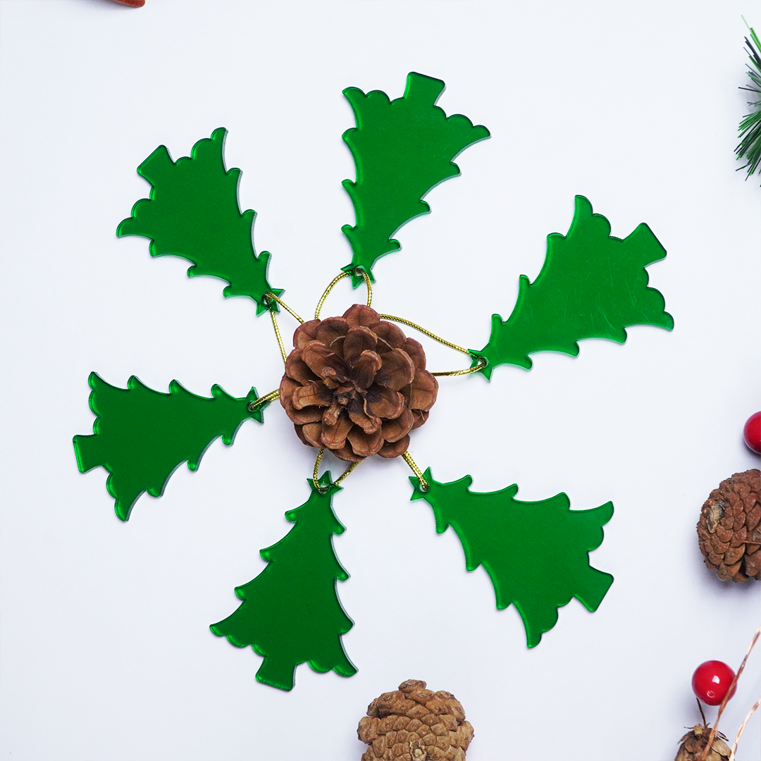 Christmas Tree Designed Christmas Hanging Ornaments – Set of 2