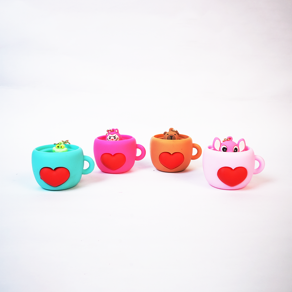 Cute Coffee Cup Keychain | Mini Cartoon Charm