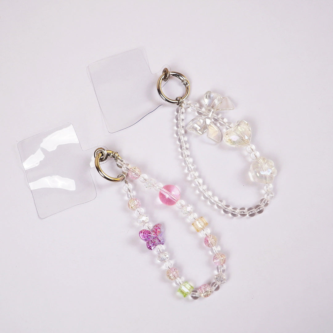 Cute Aesthetic Pearl & Crystal Key Ring