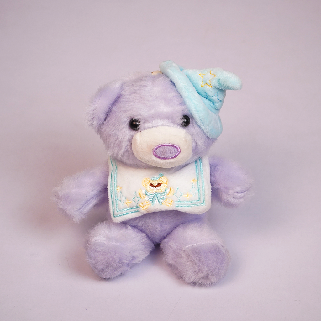 Cute Pink Teddy Bear Plush Toy with Blue Wizard Hat(Random Color)