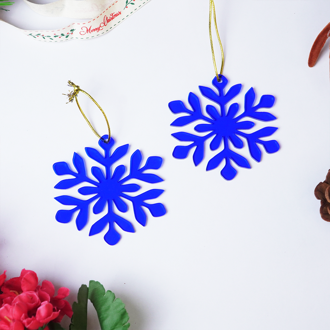 Blue Snowflake Christmas Tree Ornament