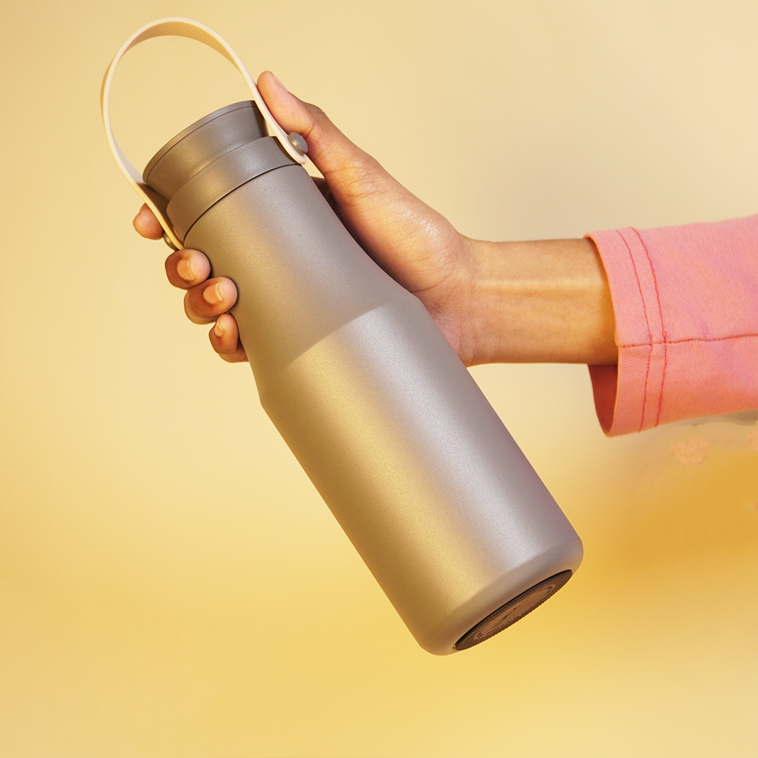 Premium Matte Finish Insulated Water Bottle with Carry Handle – Leak-Proof Reusable Travel Bottle