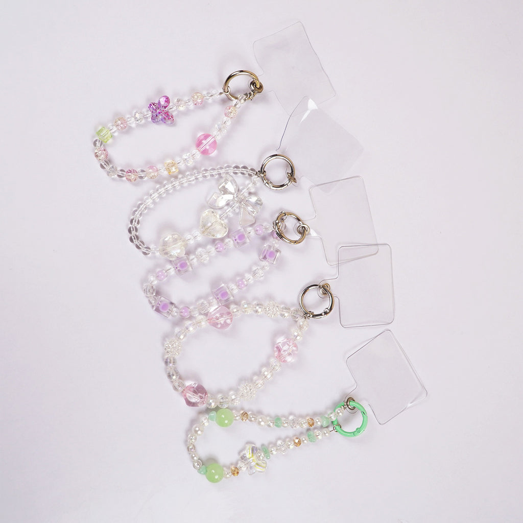 Cute Aesthetic Pearl & Crystal Key Ring