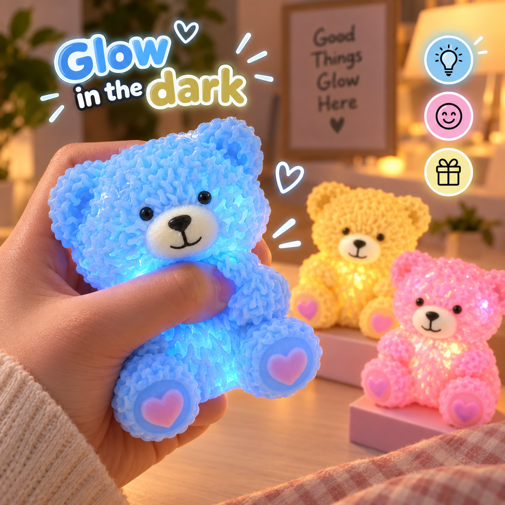 Cute Bear Squishy Toy | Soft Teddy Bear Fidget Toy | Kawaii Stress Relief Toy | Sensory Toy