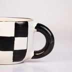 Black & White Checkerboard Ceramic Coffee Mug