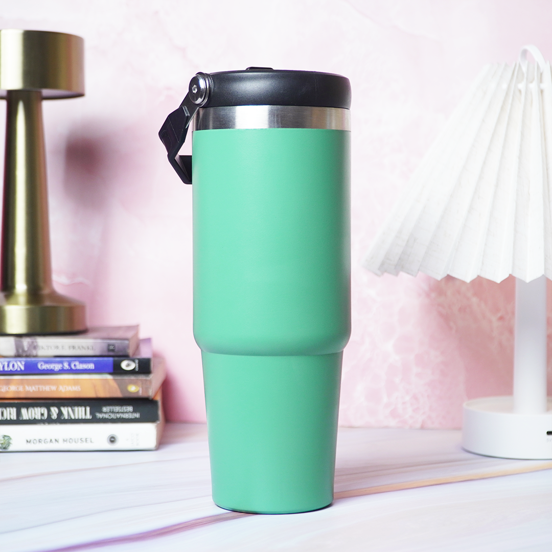 900ml Insulated Stainless Steel Water Bottle with Handle | Large Capacity Leak-Proof Travel Bottle for Gym, Office & Outdoor Use