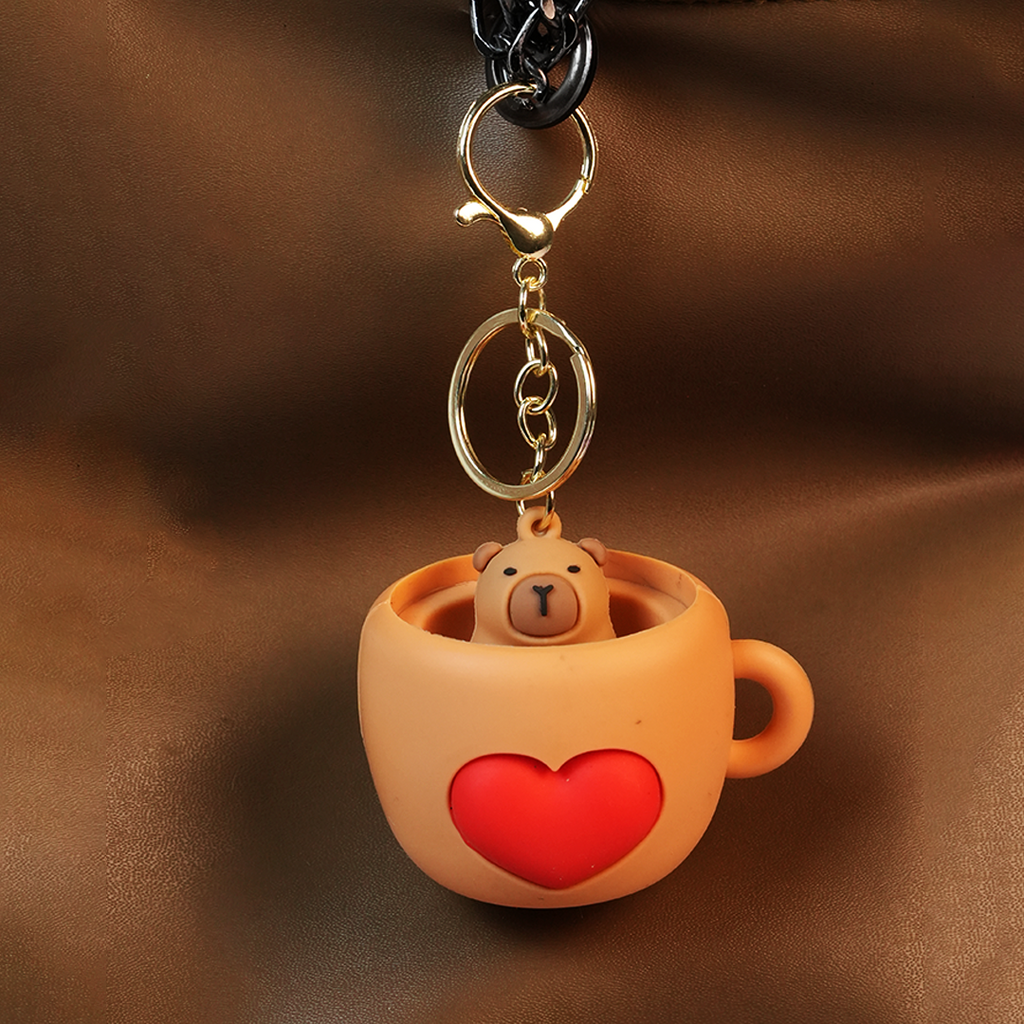 Cute Coffee Cup Keychain | Mini Cartoon Charm