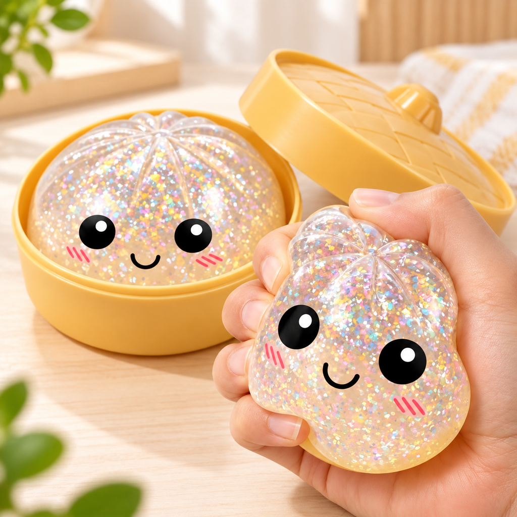 Rainbow Mystery Bun Squishy Toy | Cute Dumpling Fidget Toy | Slow Rising Stress Relief Toy