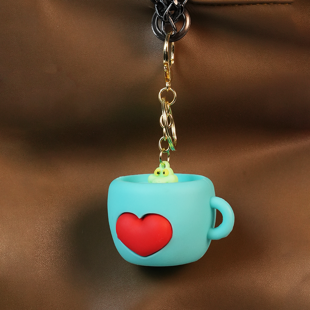 Cute Coffee Cup Keychain | Mini Cartoon Charm