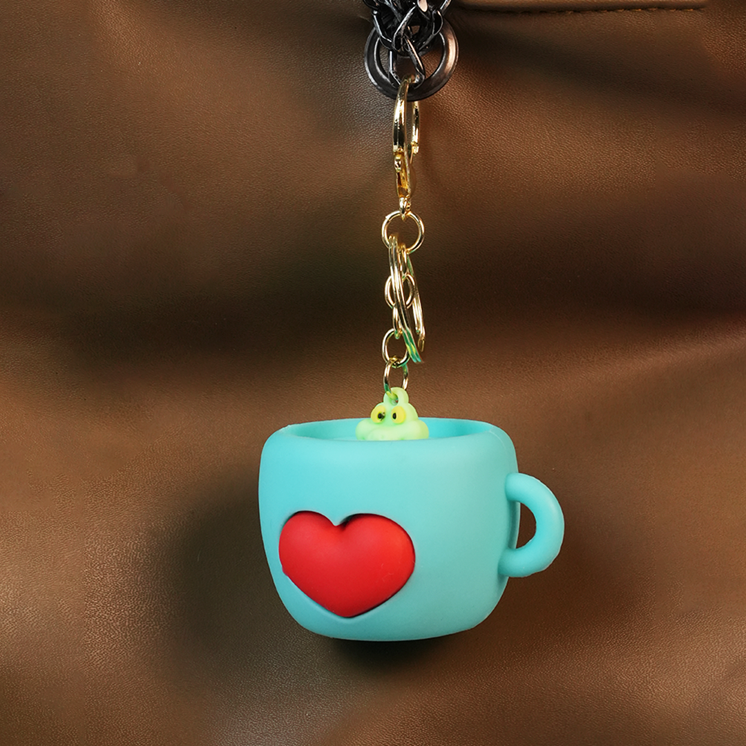 Cute Coffee Cup Keychain | Mini Cartoon Charm