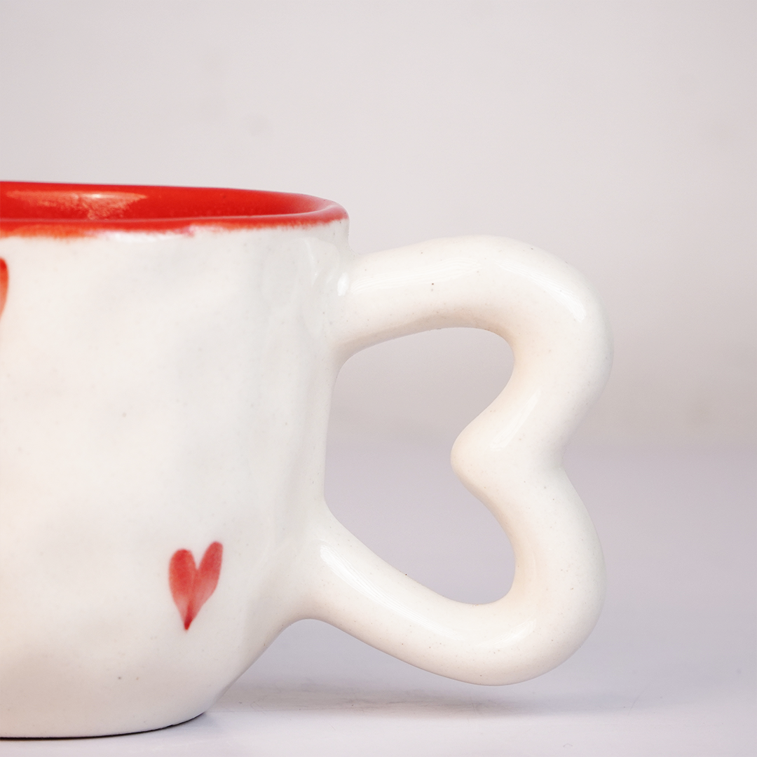 Cute Ceramic Coffee Mug with Heart Design