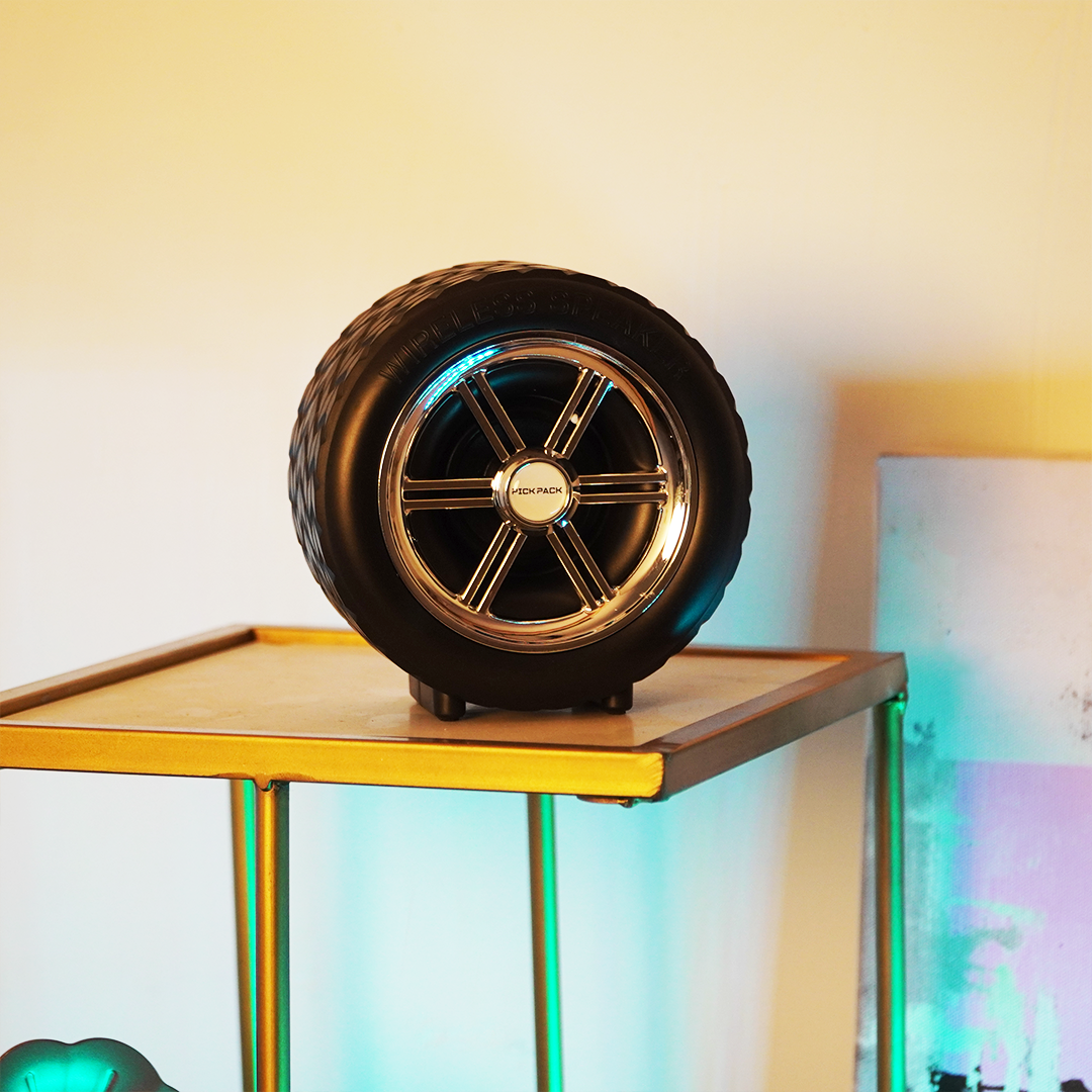 TurboWheel™ Wireless Bluetooth Speaker – Tire Design with Deep Bass & RGB Vibe Lights