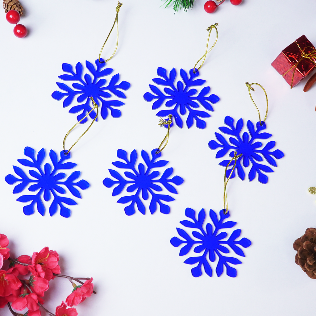 Blue Snowflake Christmas Tree Ornament