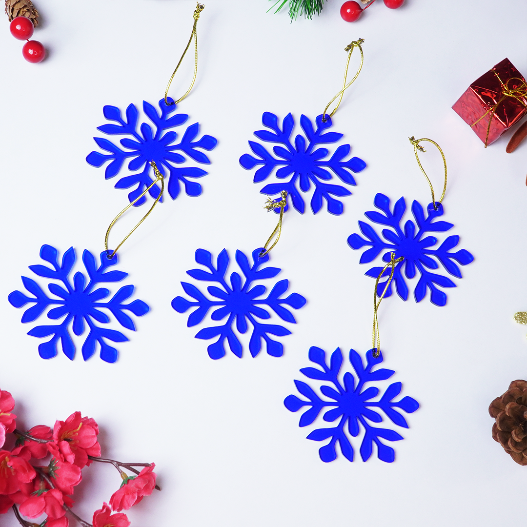 Blue Snowflake Christmas Tree Ornament