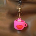 Cute Coffee Cup Keychain | Mini Cartoon Charm