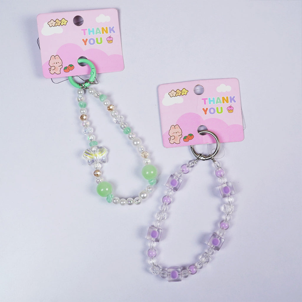 Cute Aesthetic Pearl & Crystal Key Ring
