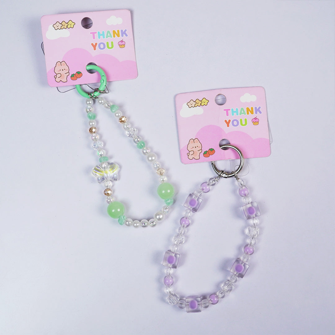 Cute Aesthetic Pearl & Crystal Key Ring