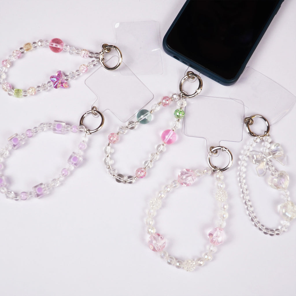 Cute Aesthetic Pearl & Crystal Key Ring