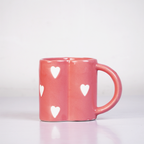 Pink Heart Ceramic Coffee Mug – Cute Valentines & Gift Tea Cup