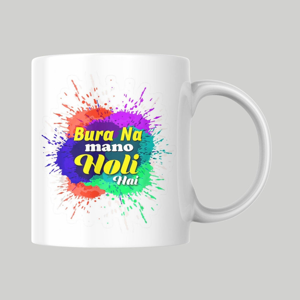 Bura Na Mano Holi Hai Printed Ceramic Mug – Colorful Holi Festival Gift Cup