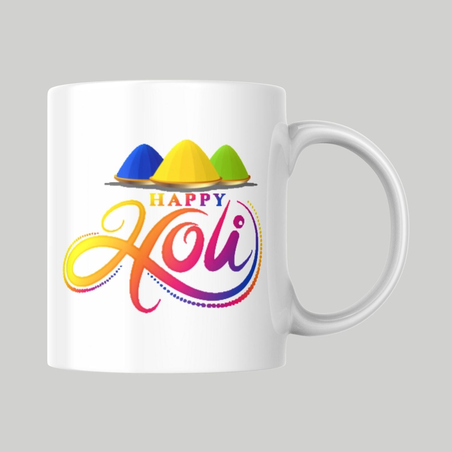 Happy Holi Printed Ceramic Mug – Colorful Festival Design Coffee & Tea Cup | Perfect Holi Gift for Friends, Family & Office