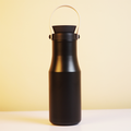 Premium Black Insulated Water Bottle with Carry Handle
