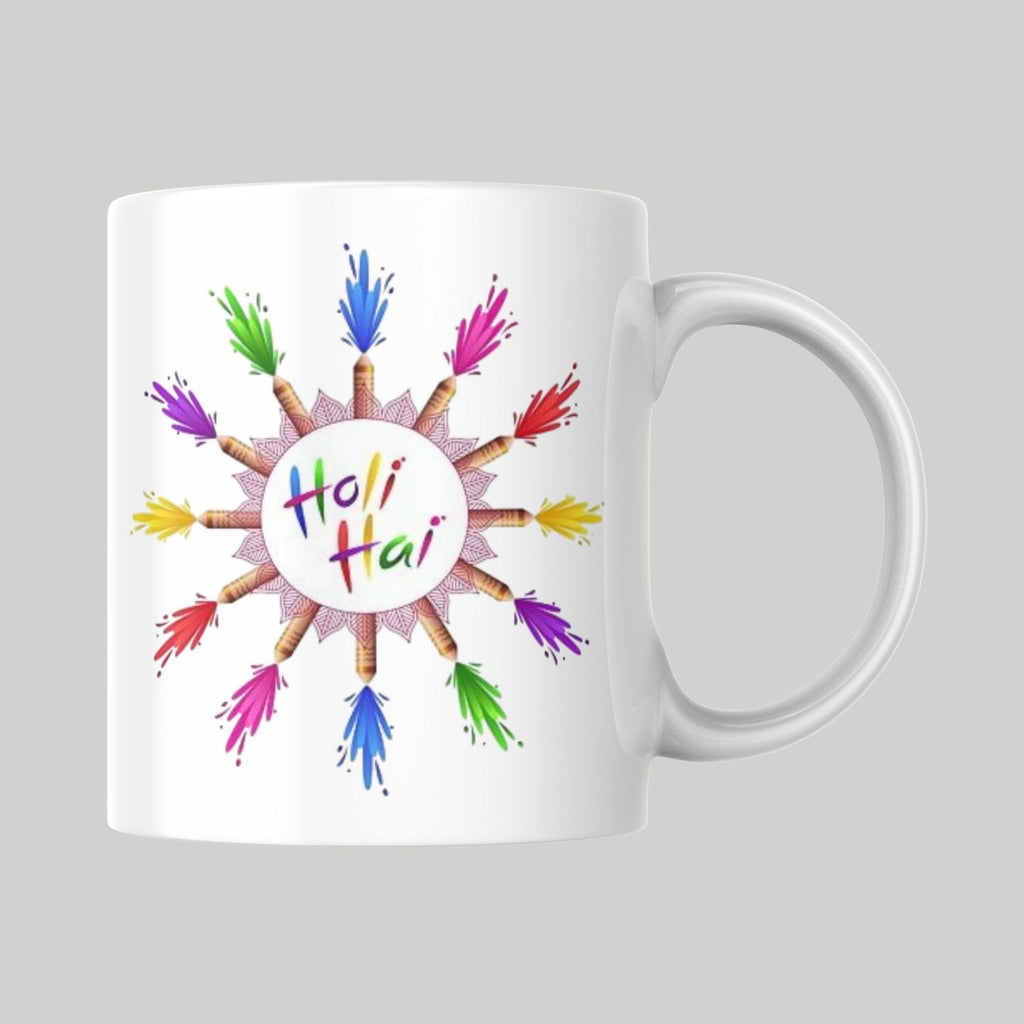 Colorful Holi Hai Festive Ceramic Mug – Vibrant Holi Gift Coffee Cup for Friends, Family & Office