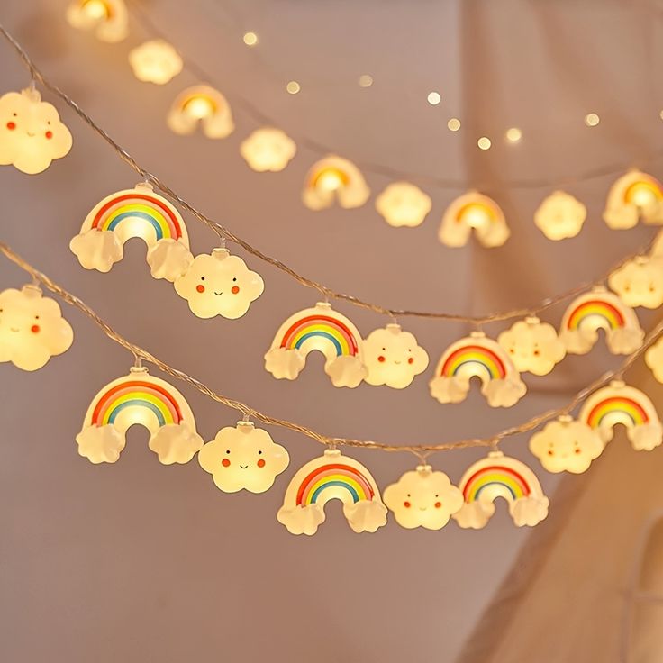 Rainbow & Cloud Festive String Lights