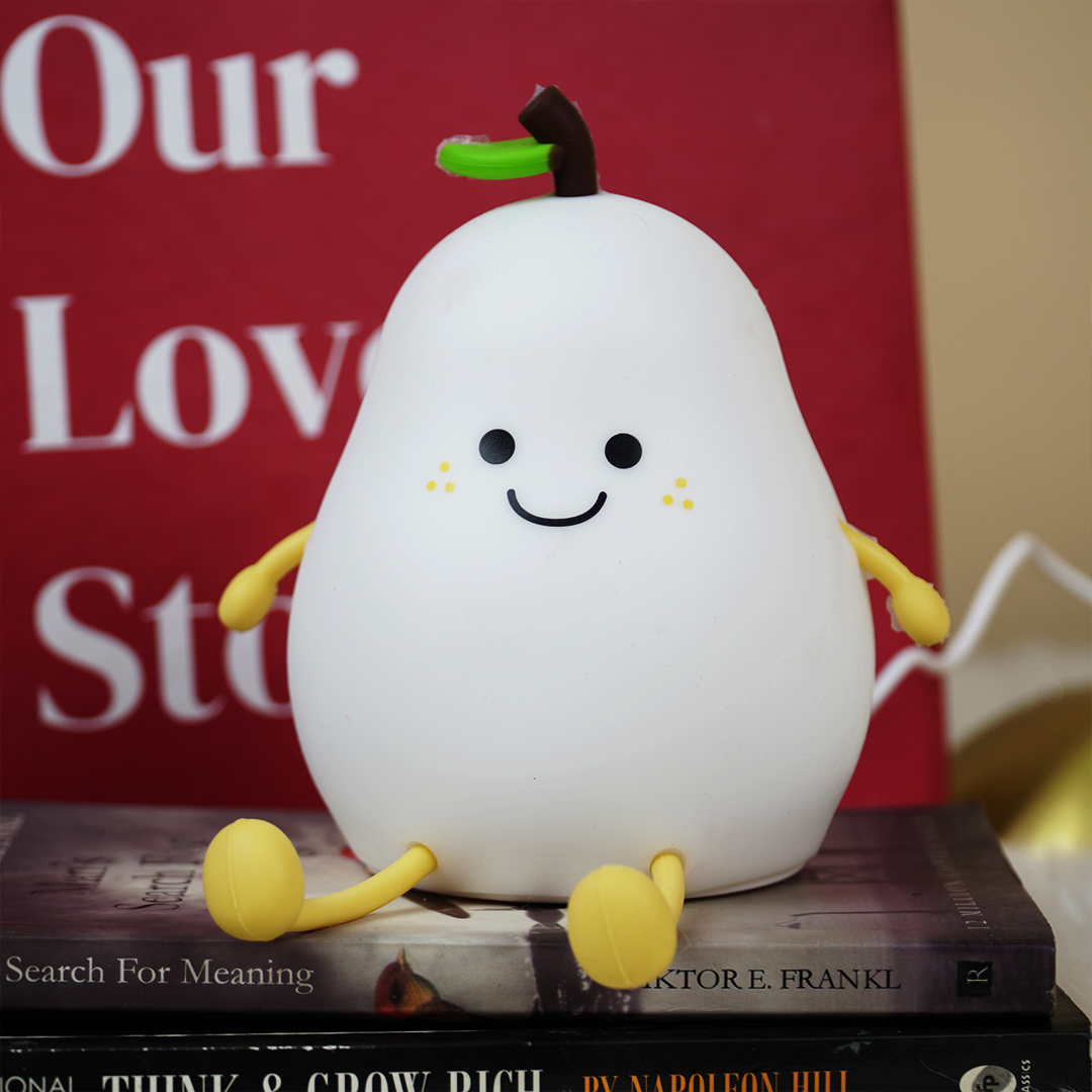 Cute Pear Night Light | Soft LED Decorative Lamp for Bedroom, Kids Room & Desk Décor
