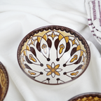 Handcrafted Printed Ceramic Serving Bowls Set | Designer Snack, Dip & Dessert Bowls for Kitchen & Dining