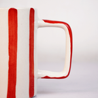 Ceramic Coffee Mug with Red Bow Design,