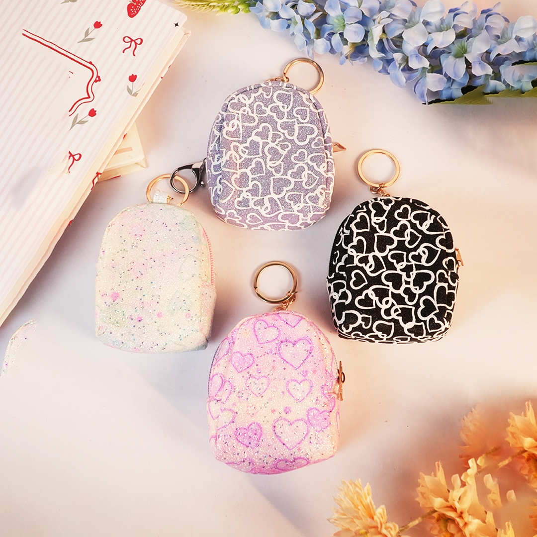 ✨ Mini Glitter Coin Pouch Keychain | Cute & Stylish