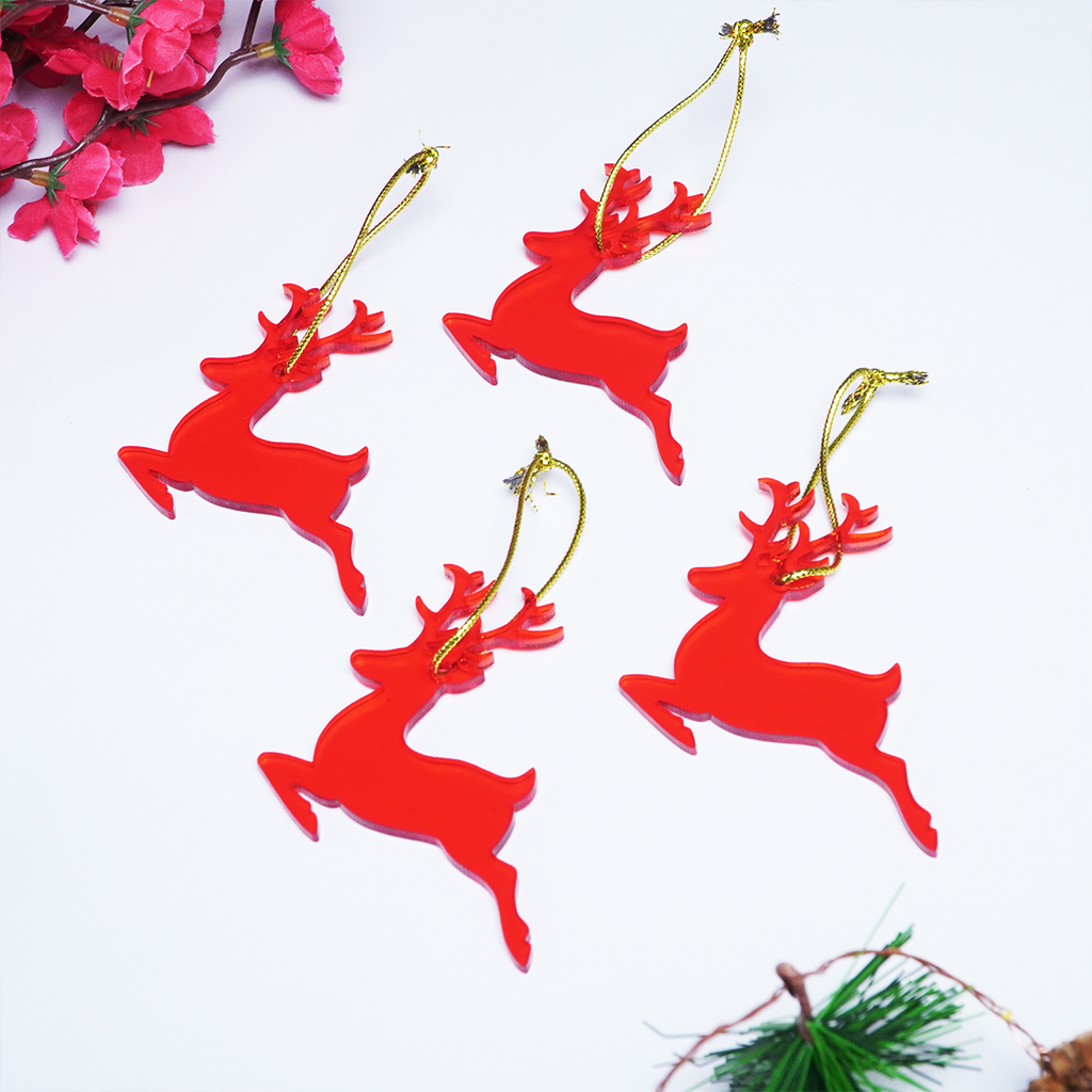 Red Deer designed Christmas Decoration Ornaments- Set of 2