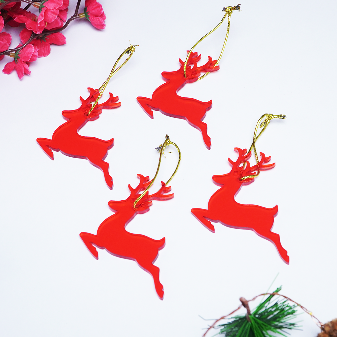 Red Deer designed Christmas Decoration Ornaments- Set of 2