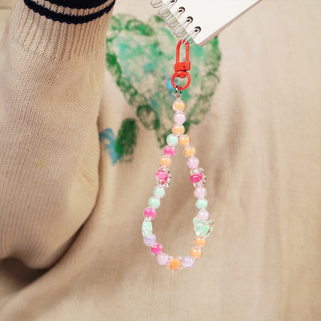 Cute Aesthetic Pearl & Crystal Key Ring
