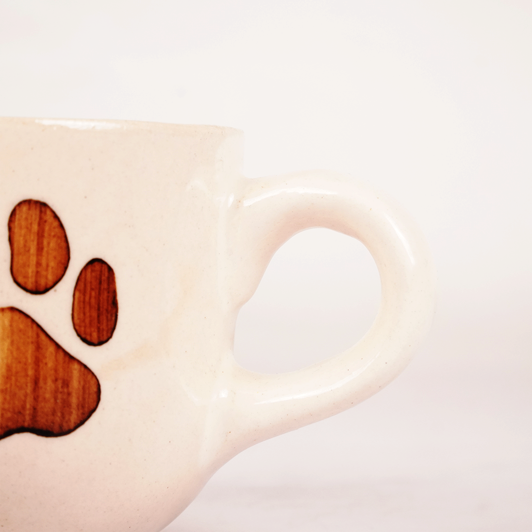 White Ceramic Paw Print Mug – Cute Dog Paw Design Coffee & Tea Cup
