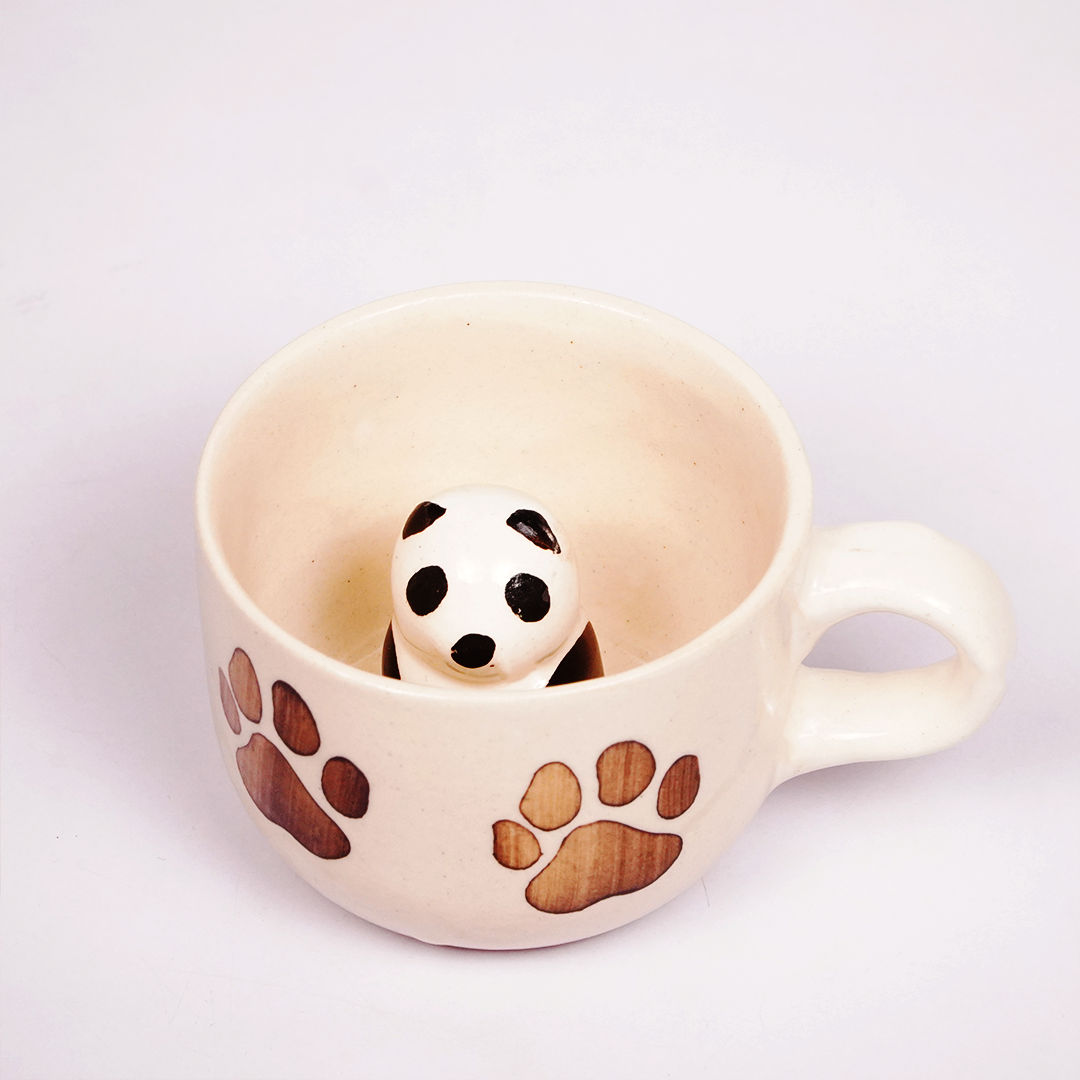 White Ceramic Paw Print Mug – Cute Dog Paw Design Coffee & Tea Cup