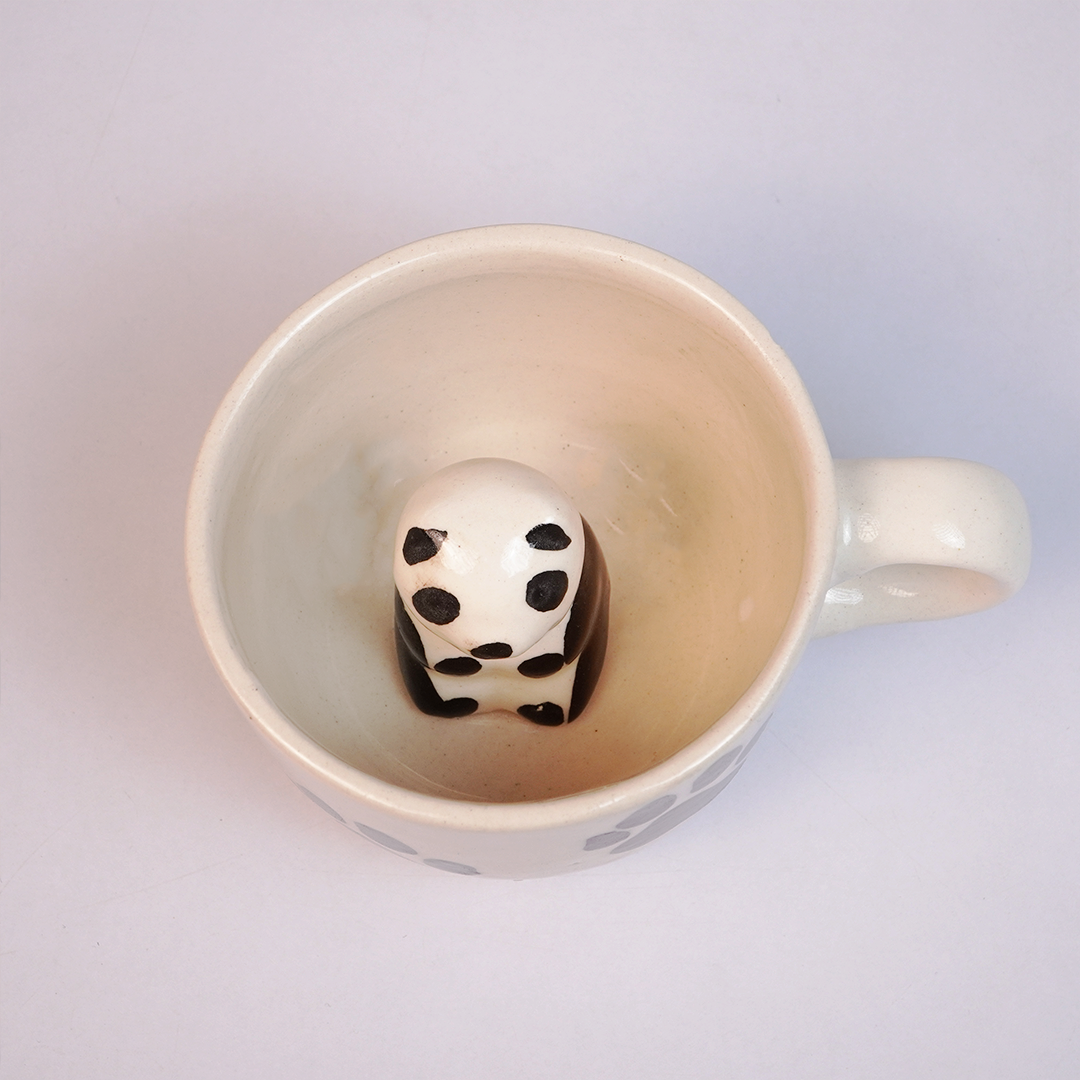 Ceramic Coffee Mug with Paw Print Design,