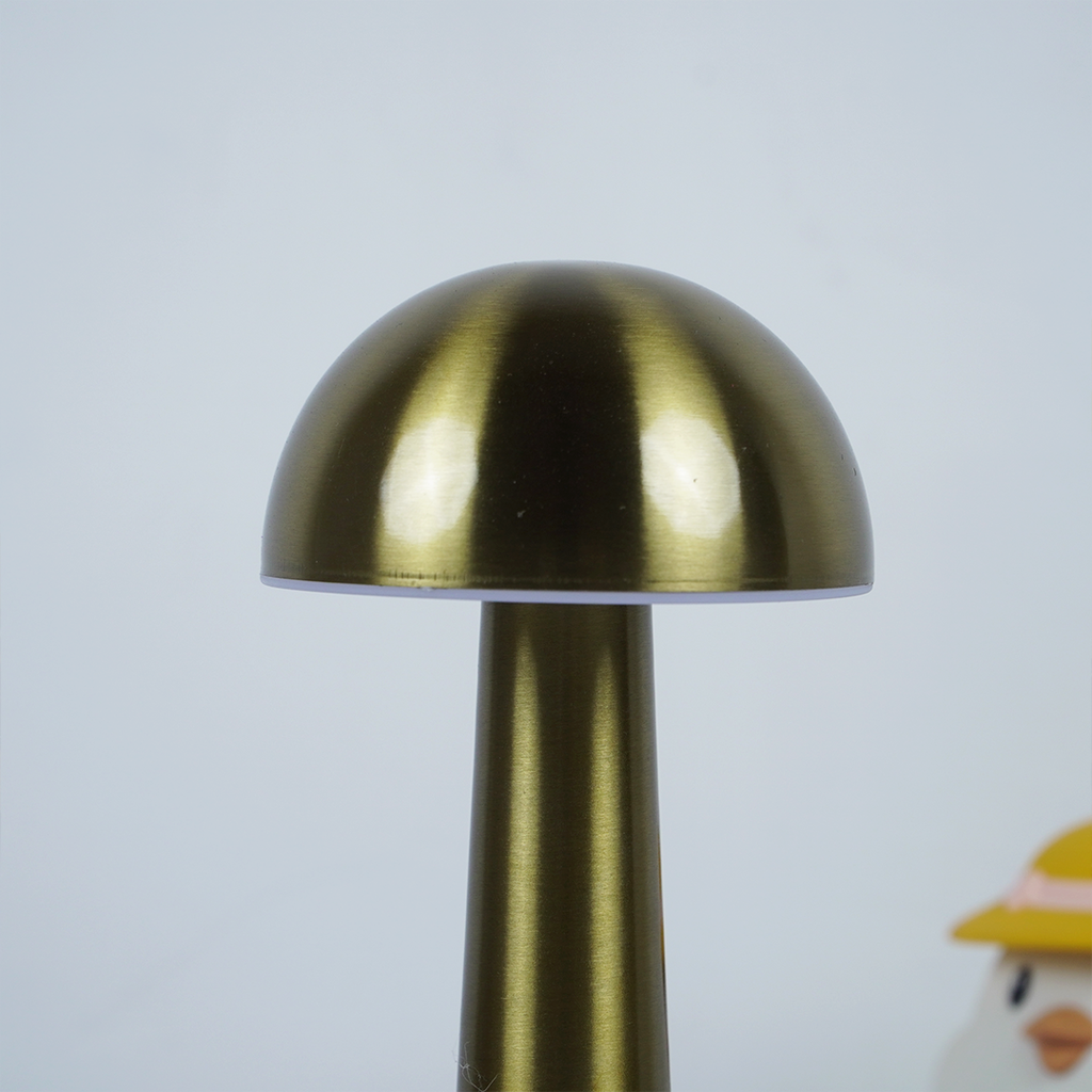 Modern Gold Mushroom Table Lamp | Rechargeable LED Touch Night Lamp