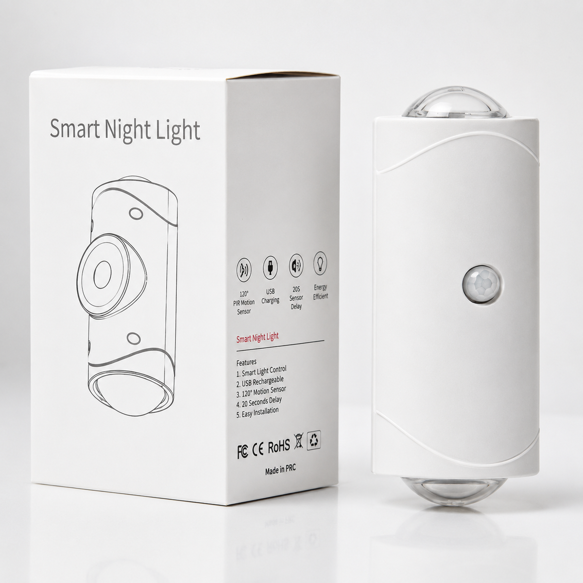 Smart Motion Sensor Night Light with 110° Wide Angle