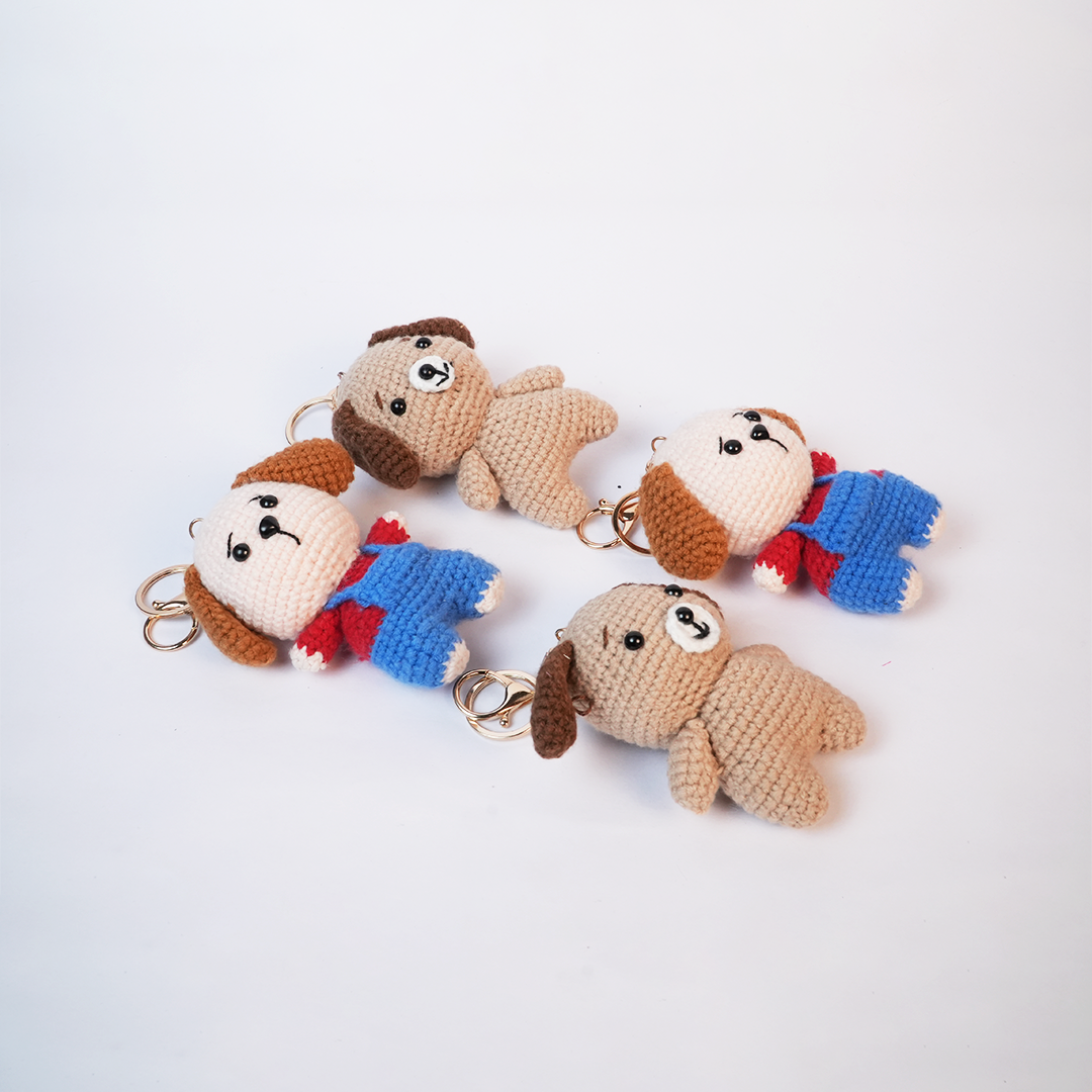 Handmade Crochet Puppy Keychain | Cute Plush Charm