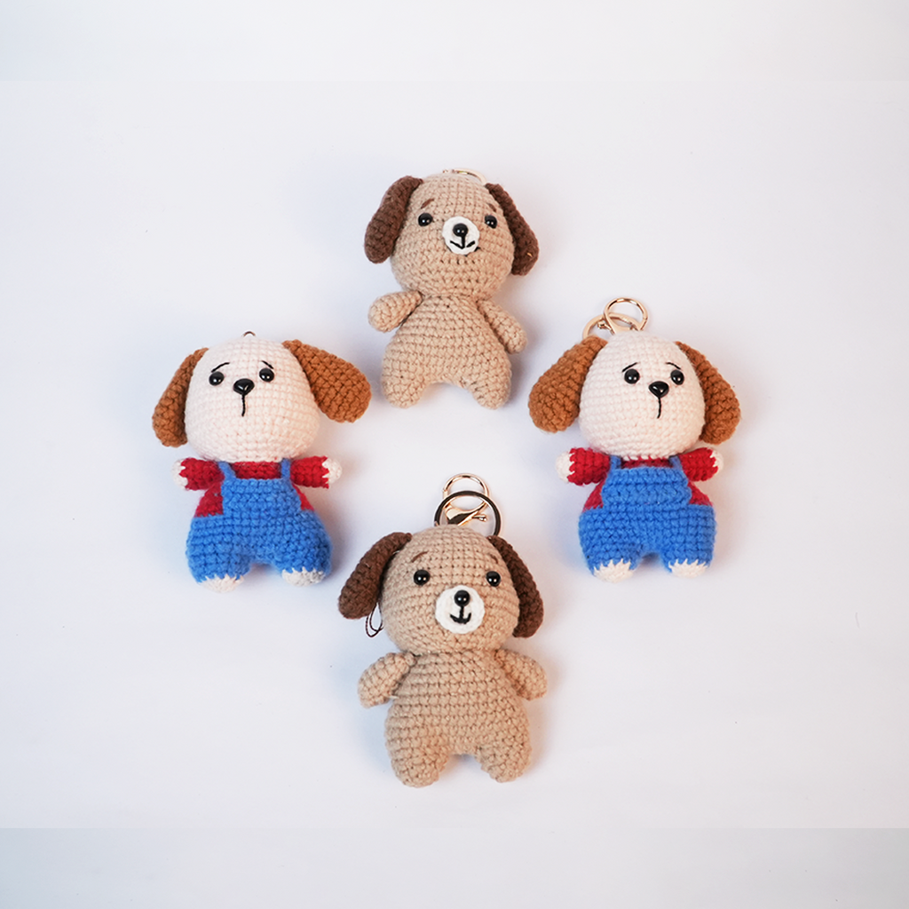 Handmade Crochet Puppy Keychain | Cute Plush Charm