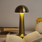 Modern Gold Mushroom Table Lamp | Rechargeable LED Touch Night Lamp